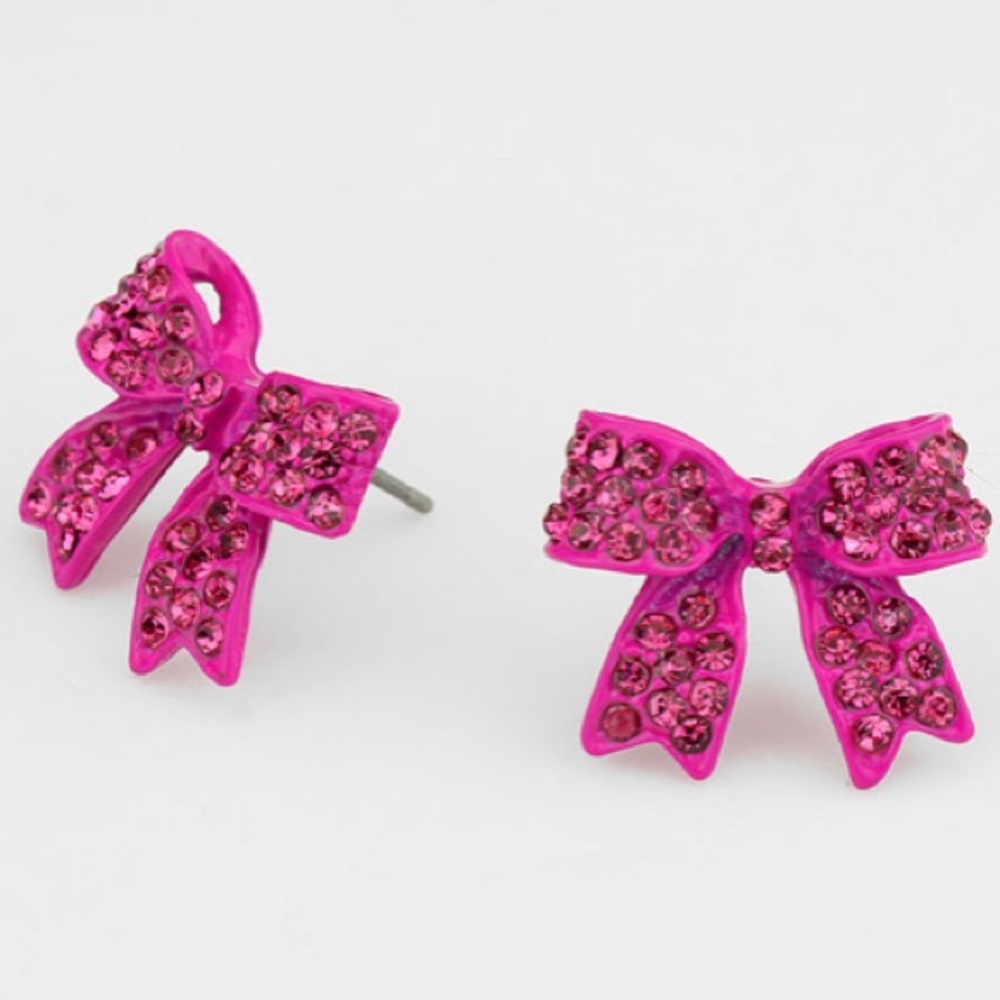 Pink Bow Earrings